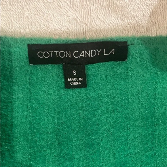 Cotton Candy Emerald Button-Down Ribbed Top - Picture 2 of 3